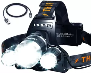 Linterna frontal recargable brillante LED impermeable USB Zoom 4 modosLinterna f - Picture 1 of 8