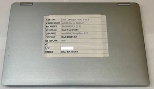 Dell Latitude 7400 2 en 1 i7-8665U 16 GB DDR3-2133 PARA REPUESTOS - Imagen 1 de 3