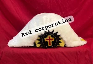 Past Commander Tempelritter Chapeau - ganz weiße Federn mit roten alle Größen - Bild 1 von 5