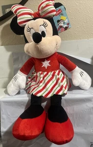 Weihnachten Minnie Mouse Plüsch 18 Zoll 2024 - rot/grün Streifen Urlaub neu mit Etikett - Bild 1 von 9