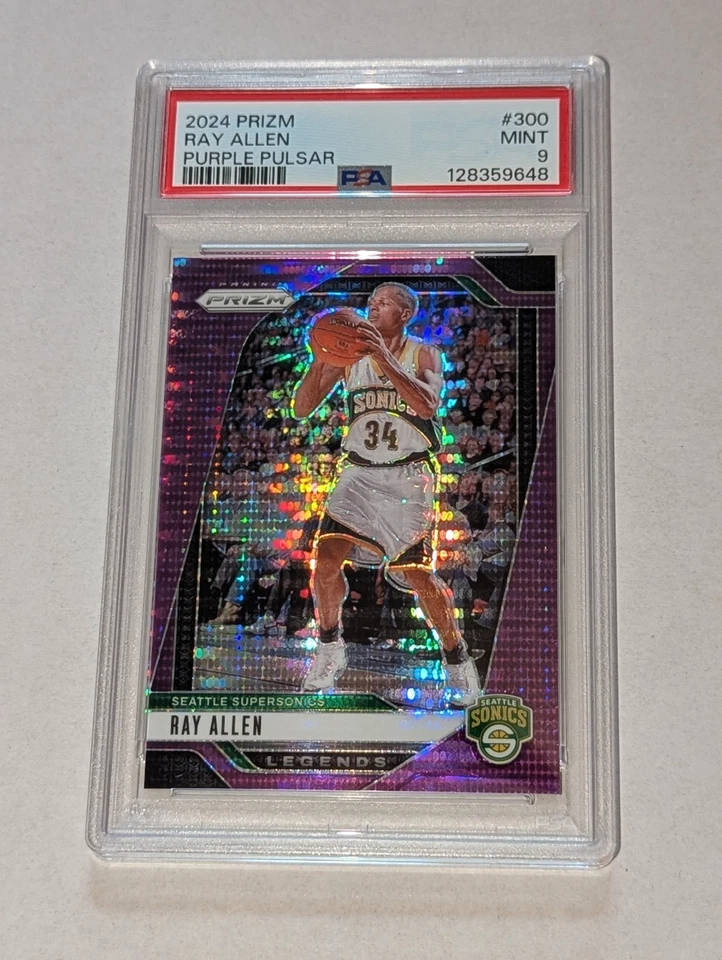 2024–25 Panini Prizm Legends Ray Allen No300 фиолетовый Pulsar Prizm /35 PSA 9 POP 2 - Изображение 1 из 2