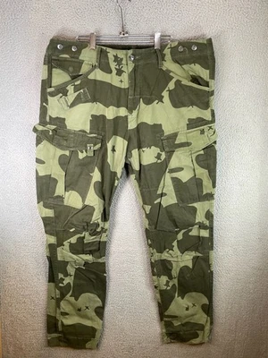 Pantalones cargo G-Star Raw camuflados para hombre 38x32 verde Rovic 3D cónicos utilitarios militares Foto 1 de 4