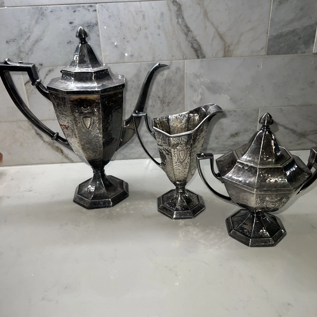1847 Rogers Bros Antique US Silver-Plated Teapots, Coffee Pots
