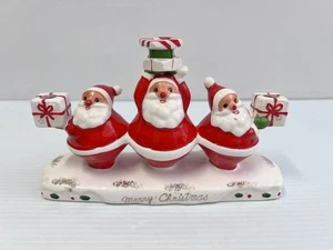 Vintage Holt Howard HH Santa Trio Christmas Candelabra Candle Holder MCM Japan - Picture 1 of 15