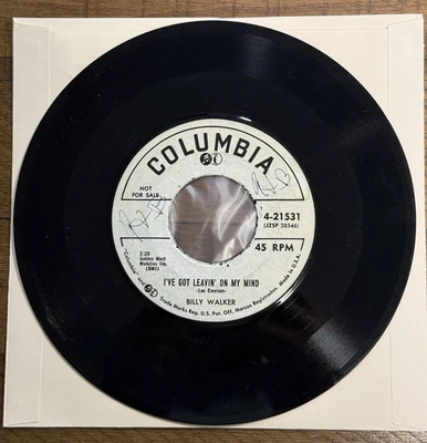 Billy Walker ~ On My Mind / I'll Never Stand In Your Way ~ Columbia Promo ~ VG - Image 1 of 2