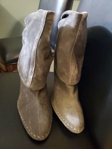 Lo último en Hollywood Botas holgadas Tacón alto Gris Gamuza Slouchy Tacón alto  - Imagen 1 de 17