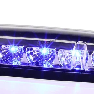 1 Center+2 Side Chrome Cab Roof Top Blue LED Lights for 02-07 Silverado/Sierra - Picture 1 of 5