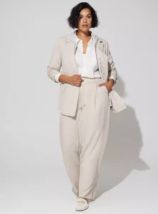 Torrid Studio Linen Blazer and Linen High Rise Pant Suit Set Women Size 0/12R - Picture 1 of 15
