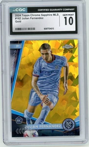 2024 Topps Chrome MLS #162 Julian Fernandez Gold Sapphire Rookie RC /50 CGC 10 - Bild 1 von 2