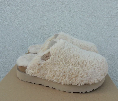 UGG NATURAL FUZZ SUGAR FAUX FUR FLUFF SLIDE SLIPPERS, WOMEN US 7/ EUR 38 ~NIB - Image 1 of 4