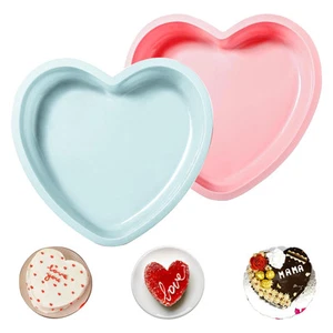 2 PCS Heart Shaped Cake Pans, 8 inch Silicone Cake Mold, Non-Stick Heart Cake... - Picture 1 of 1
