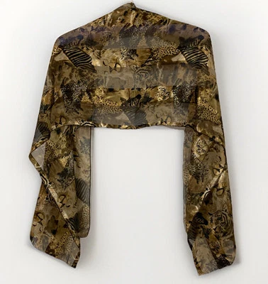 围巾聚缎/雪纺野生动物园斑马狮子猎豹老虎熊 Hyenas 13x58” — 第 1/4 张图片