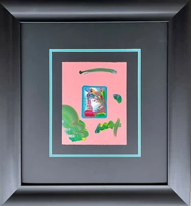 Peter Max "Blushing Beauty" GERAHMT Handsigniert Pop Art ORIGINAL MIXED MEDIA - Bild 1 von 7