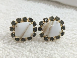 Pendientes Antiguos Tornillo Trasero Blanco Centro Cuarzo Peridoto Acentos Probados 10k NOTA - Imagen 1 de 10
