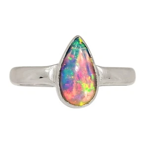 Natural Ethiopian Opal 925 Sterling Silver Ring Jewelry s.7 ALLR-31630 - Picture 1 of 1