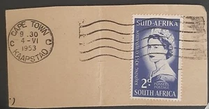 South Africa: 2d Coronation Queen Elizabeth II Postmarked Cape Town June 4 1953 - Picture 1 of 1
