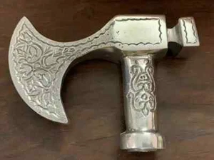 Antique Solid Victorian Axe Head Handle For Walking Stick Canes Working Style - Picture 1 of 3