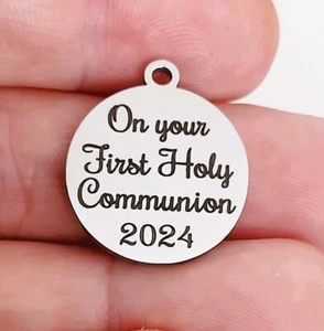 On your First Holy Communion 2024 Charms, Pendants, Jewellery making, bulk packs - Picture 1 of 8