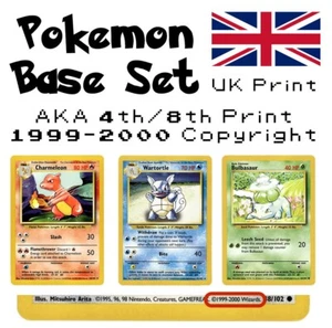 Pokemon Base Set - UK 4th Print 🇬🇧 - Karte aussuchen - 1999-2000 Short Print - Bild 1 von 71