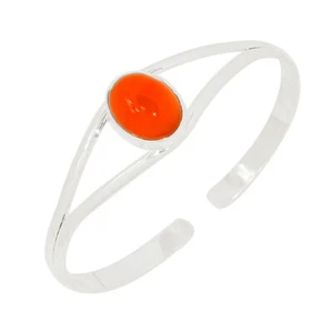 Brazalete de plata esterlina 925 de cornalina tratada BA2271 - Imagen 1 de 1