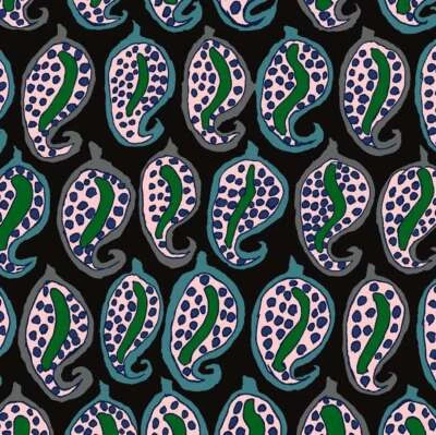 Free Spirit - Kaffe Fassett Collective agosto de 2024 - Pasha Paisley - Preto, BTY - Imagem 1 de 4