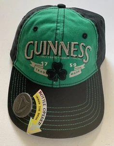 New Guinness Baseball Cap Mens Green Snapback Hat Logo Beer Bar Pub Embroidered - Picture 1 of 4