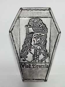 Vlad Dracula,  vlad tepes (coffin) GENUINE LEATHER  white color PATCH  - Picture 1 of 2