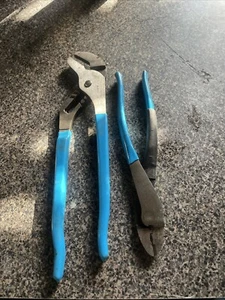 Channellock Pliers Set 430 Straight Jaw 909 Crimping Vintage Hand Tool USA Made - Picture 1 of 3