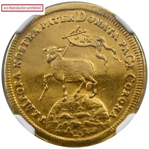 Germany 1700-DATED Ducat Gold Coin NGC AU DETAILS Lambda Cut - Picture 1 of 4