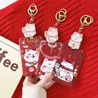 Holder Red Lucky Cat Card Cover Easy-pull Bus Card Case Retractable Card Cover