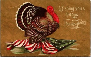 Ich wünsche Ihnen ein frohes Erntedankfest Türkei Flagge Postkarte - Bild 1 von 2