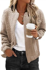 EVALESS Jackets for Women Fall Fashion 2024 Cute Jacquard Coat With Pockets Ligh - Picture 1 of 22