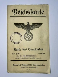 GERMANY 1939 REICHSKARTE KARTE DES SAARLANDES LARGE ORIGINAL FOLDING MAP - Picture 1 of 10