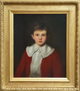 GILBERT BALDRY BRITISH VICTORIAN ART PORTRAIT OIL PAINTING YOUNG BOY (1876-1928) - Picture 1 of 10