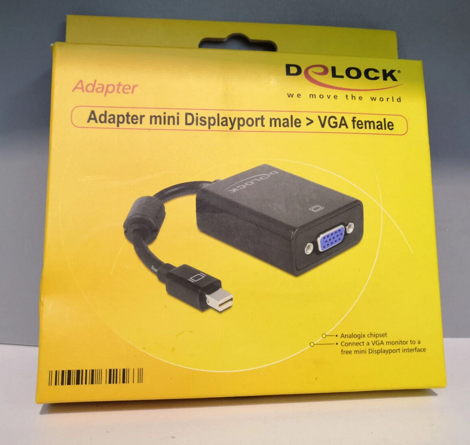DELOCK Adapterkabel Mini DisplayPort 1.2 Stecker zu VGA Buchse (65256) für Apple - Bild 1 von 3