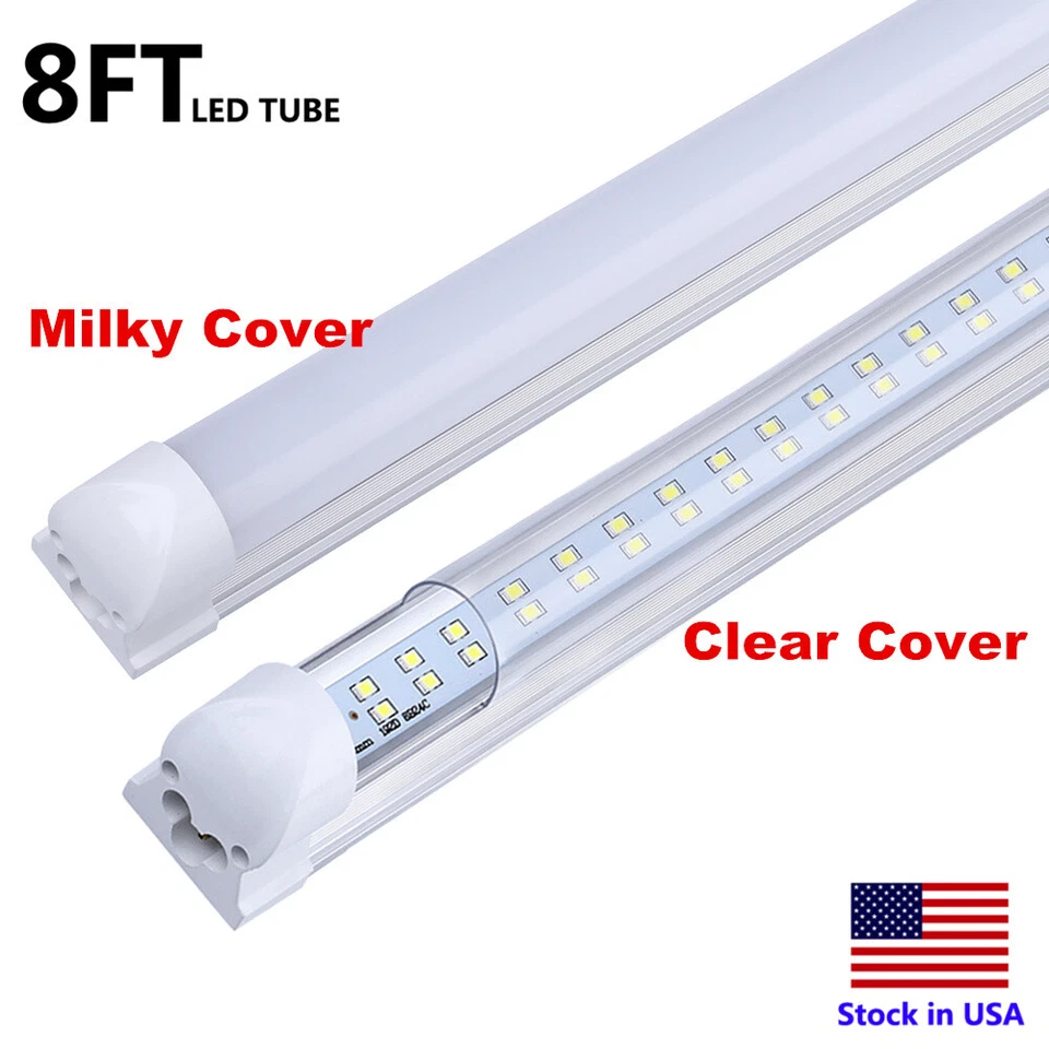 T8 8ft Linkable LED Shop Light Fixture, 8 Foot 8' Warehouse LED Strip Light Bulb - Image 1 of 4