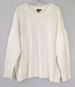 Vince Camuto Pullover mit Rundhalsausschnitt Paillettenstreifen Größe L - Bild 1 von 7