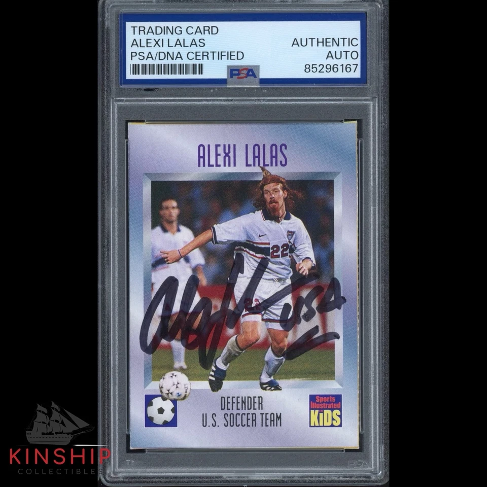 Alexi Lalas signed 1996 Sports Illustrated Trading Card PSA DNA Slab Auto C3164 - Image 1 of 1