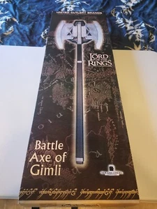 THE LORD OF THE RINGS UNITED CUTLERY BATTLE AXE OF GIMLI W/BOX 1ST GEN - Picture 1 of 12