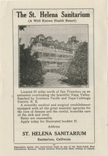 1918-Peck-Judah Ads-White Cottages-St Helena Sanitarium-Napa County-Ca