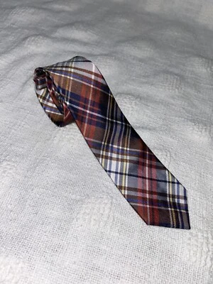 Gravata xadrez tartan magra 100% seda bdg urban outfitters  - Imagem 1 de 4