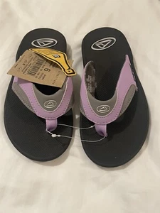 Reef fanning grey/purple womens air bubble Flip Flops size uk 4 bottle opener - Picture 1 of 7