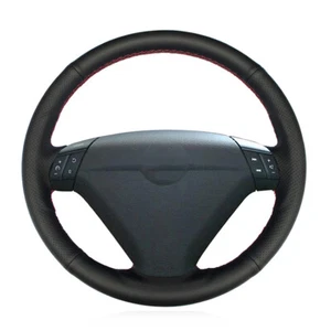 Black Leather Handsewing Car Steering Wheel Cover for Volvo S80 2004 2005 XC70 - Picture 1 of 14