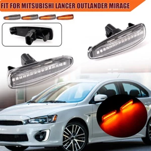 PARA MITSUBISHI LANCER LUCES MARCADORAS LATERALES LED TRANSPARENTES INTERMITENTE LUZ SECUENCIAL - Imagen 1 de 10