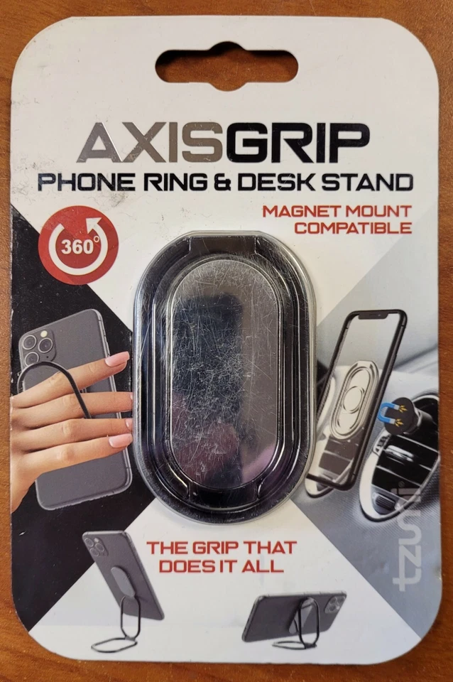Axisgrip Phone Ring and Desk Stand.the Grip That Does It All 360 Degree