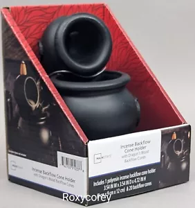 Mainstays Black Cauldron Incense Backflow Cone Holder w/Dragon’s Blood Backflow - Picture 1 of 3