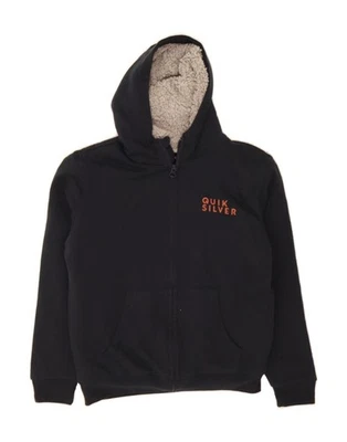 Suéter com capuz QUIKSILVER feminino gráfico zíper 11-12 anos azul marinho algodão BR02 - Imagem 1 de 3