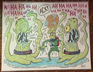 ARTISTA FUMETTI ~ 11X14" DISEGNATO A MANO/AUTOGRAFATO DAVID DEGRAND ~ KANG/KODOS ~ SIMPSONS - Foto 1 di 8