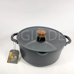 Luxe Kitchen Cookware Collection 11" 7 qt Kasserolle Pfanne Topf Schwarz Neu - Bild 1 von 8