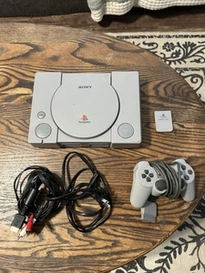 Original Sony Playstation PS1 Console Controller cables and memory card KIT - Picture 1 of 3